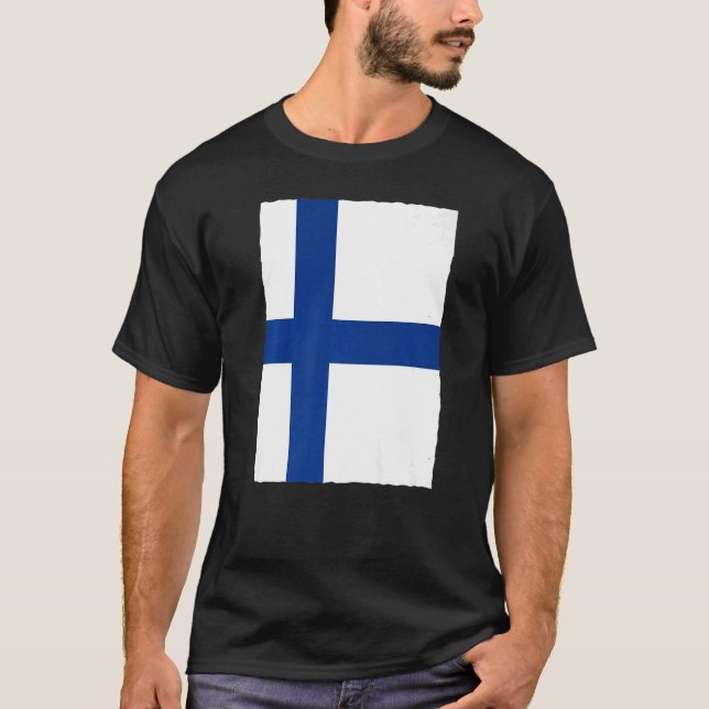 Camiseta Bandera Nacional Finlandesa De Finlandia (Anverso)