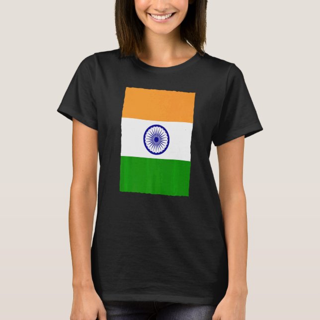 Camiseta Bandera nacional india retro vintage (Anverso)