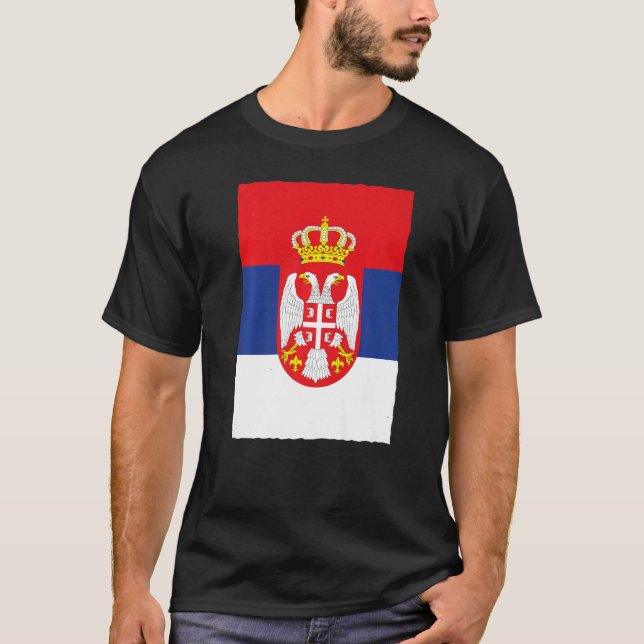 Camiseta Bandera nacional serbia retro vintage Serbia (Anverso)