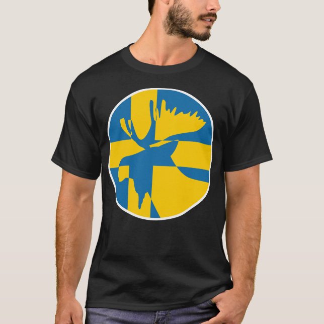Camiseta Bandera nacional sueca de Suecia Moose (Anverso)