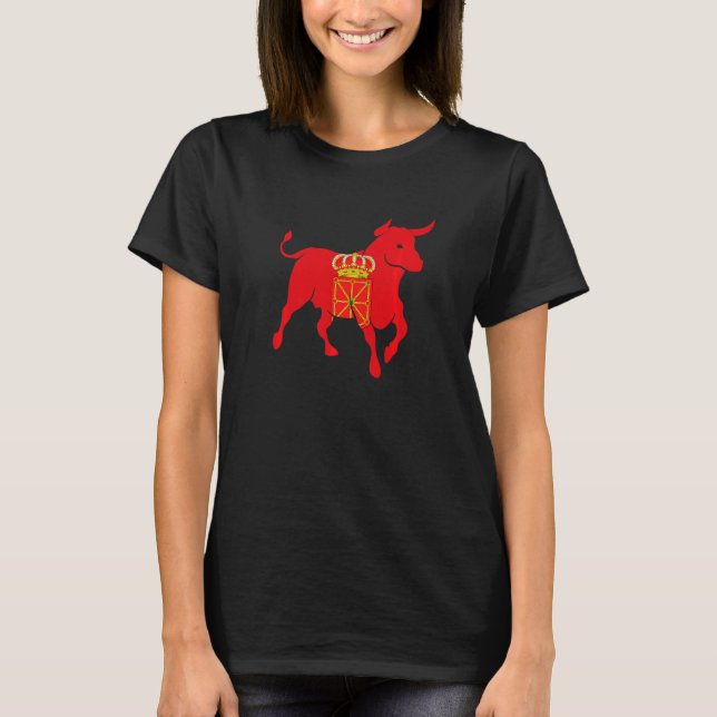 Camiseta Bandera Navarra Bull St Fermin Orgullo Navarro Viv (Anverso)