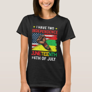 Camiseta Bandera negra africana americana Juneteenth 1865 U