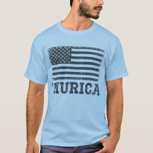 Camiseta Bandera negra antigua 'Murica T-Shirt
