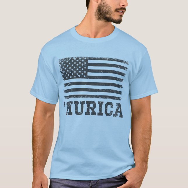 Camiseta Bandera negra antigua 'Murica T-Shirt (Anverso)