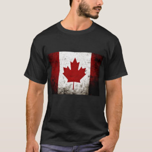 Camiseta Bandera negra de Canadá del Grunge