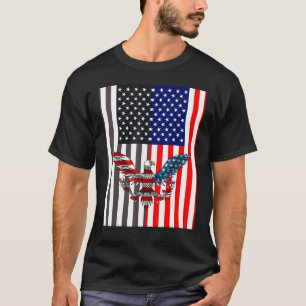 Camiseta Bandera Negra De Eeuu Junto A Bandera De Eeuu Con