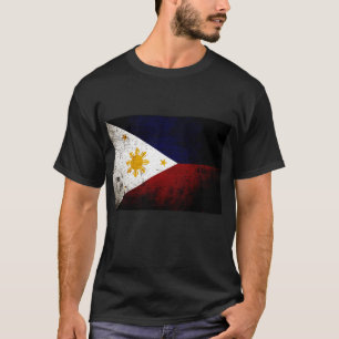 Camiseta Bandera negra de Filipinas del Grunge