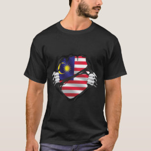 Camiseta Bandera negra de las raíces puras de Malasia