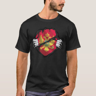Camiseta Bandera negra de las raíces puras de Montenegro