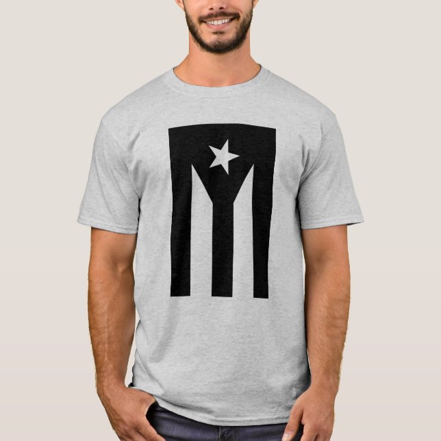Camiseta Bandera negra de Puerto Rico (Anverso)