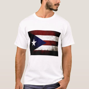 Camiseta Bandera negra de Puerto Rico del Grunge