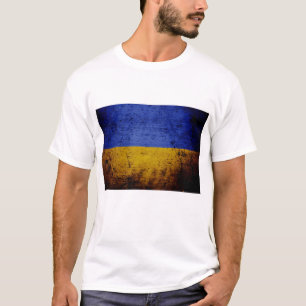 Camiseta Bandera negra de Ucrania del Grunge