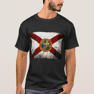 Camiseta Bandera negra del estado de la Florida del Grunge