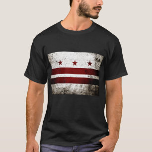 Camiseta Bandera negra del Washington DC del Grunge
