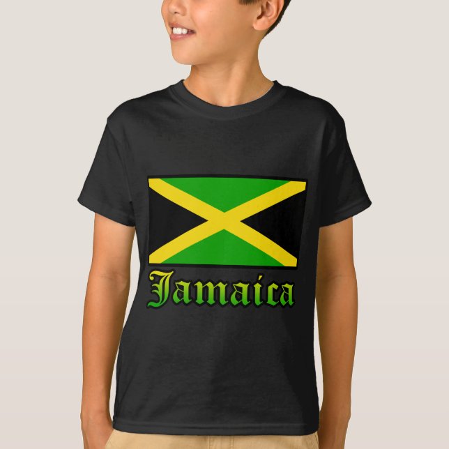 Camiseta Bandera, negro, verde y amarillo de Jamaica (Anverso)