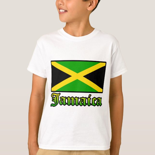 Camiseta Bandera, negro, verde y amarillo de Jamaica (Anverso)