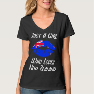 Camiseta Bandera neozelandesa de los labios y la boca