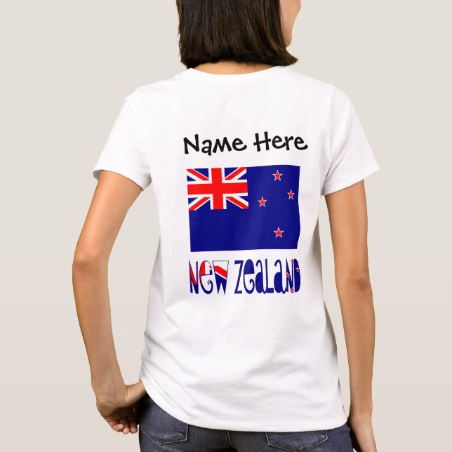 Camiseta Bandera neozelandesa personalizada (Reverso)
