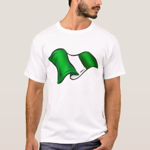 Camiseta Bandera nigeriana ondulada para los admiradores de