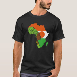 Camiseta Bandera nigerina de Níger Mapa de patrimonio étnic