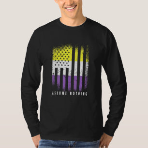 Camiseta Bandera No binaria Asumir Nada Género No Bina