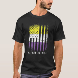 Camiseta Bandera No binaria Asumir Nada Género No Bina