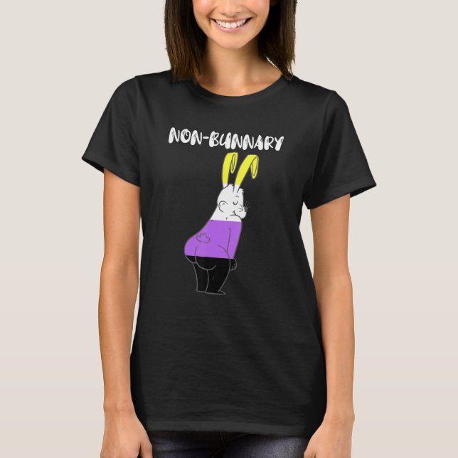 Camiseta Bandera no binaria Bunny Genderfluido Lgbtq (Anverso)