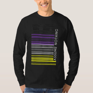 Camiseta Bandera no binaria de Asumir Nada Código de barras