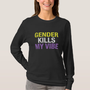 Camiseta Bandera no binaria divertida Enby Genderqueer No b