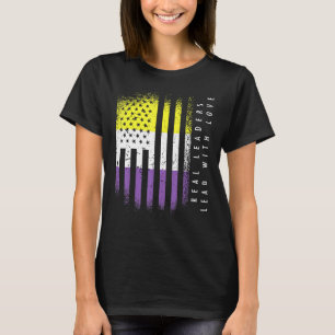 Camiseta Bandera No binaria Enby Real Leaders Leaders Leade