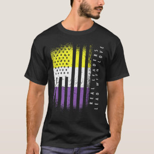Camiseta Bandera No binaria Enby Real Leaders Leaders Leade