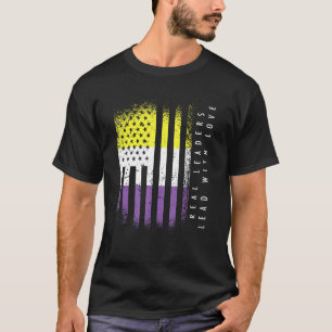 Camiseta Bandera No binaria Enby Real Leaders Leaders Leade