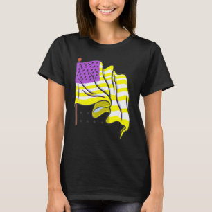 Camiseta Bandera No Binaria Lgbt Bandera Estadounidense Que
