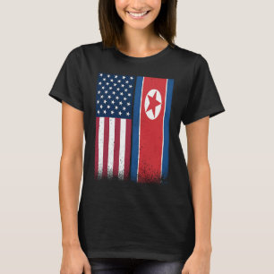 Camiseta Bandera Norcoreana Estados Unidos Y Corea del Nort