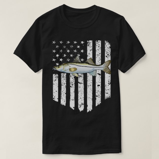 Camiseta Bandera Norteamericana Blanca Negra Snook 4 De Jul (Diseño del anverso)