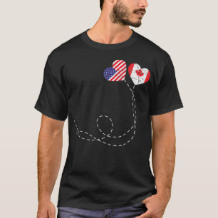 Camiseta Bandera norteamericana canadiense acecha la hoja d