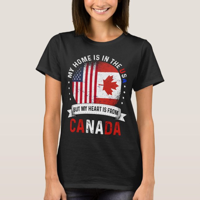 Camiseta Bandera norteamericana canadiense rota a ciudadano (Anverso)