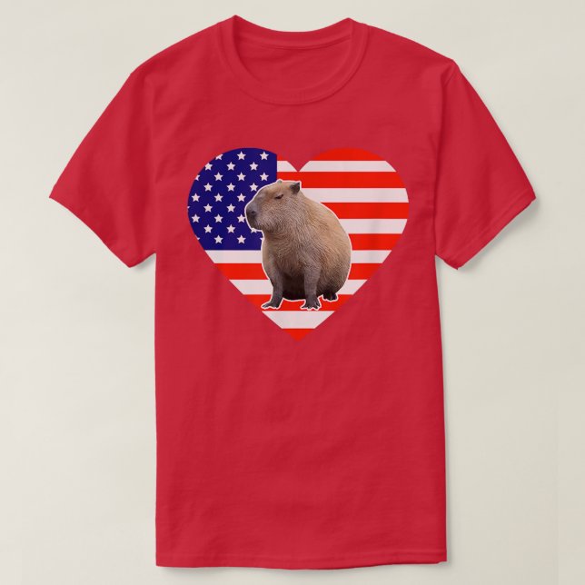 Camiseta Bandera norteamericana Capybara (Diseño del anverso)