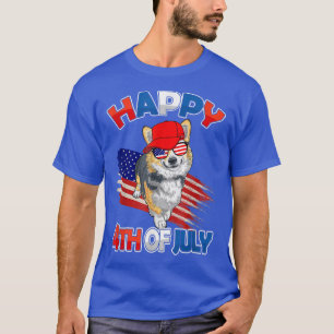 Camiseta Bandera Norteamericana Corgi Estados Unidos Funny