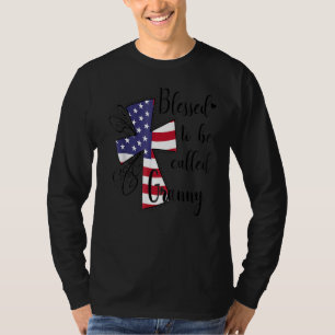 Camiseta Bandera Norteamericana Cruzada Bendecida Por Ser L