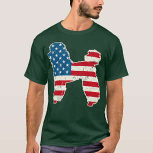 Camiseta Bandera norteamericana de caniche 4 de julio para 