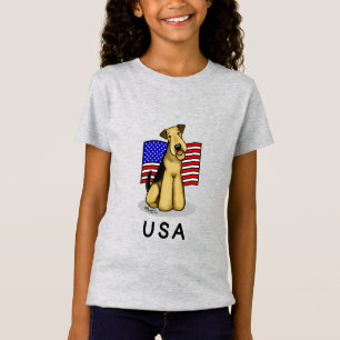 Camiseta Bandera norteamericana de Estados Unidos Airedale