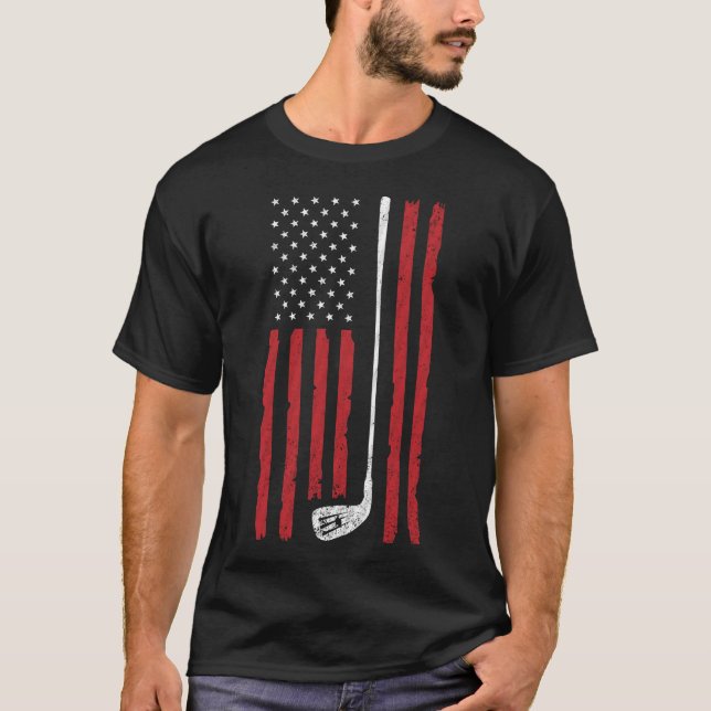 Camiseta Bandera Norteamericana de Golf Patriótica Estadoun (Anverso)