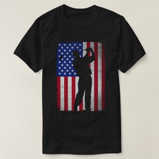 Camiseta Bandera Norteamericana De Golf Patriótico 4 De Jul (Diseño del anverso)