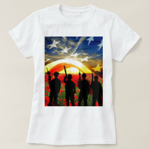Camiseta Bandera Norteamericana De Soldado En Honor