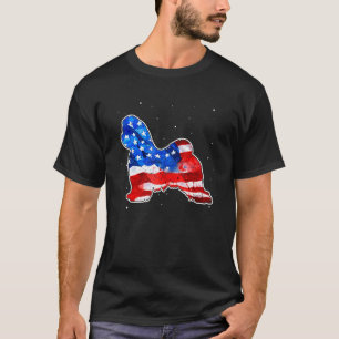 Camiseta Bandera Norteamericana De Tie Dye Maltés 4 De Juli