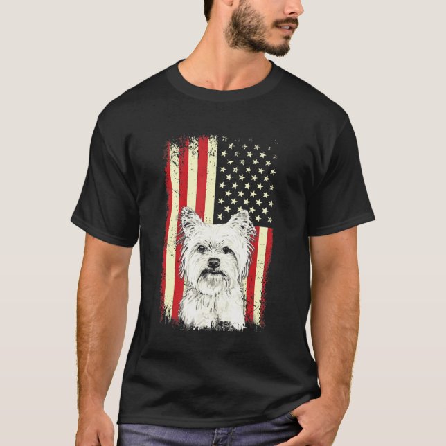 Camiseta Bandera norteamericana de Yorkshire 4 de julio Pat (Anverso)