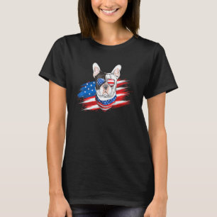 Camiseta Bandera Norteamericana Del Bulldog Francés 4 De Ju
