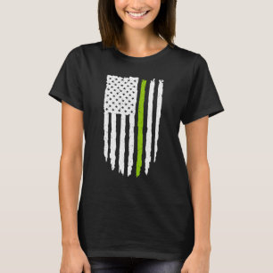 Camiseta Bandera Norteamericana Delgada De La Línea Verde P