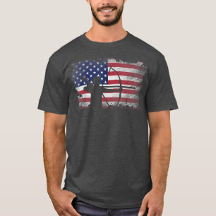 Camiseta Bandera Norteamericana en peligro de tiro al arco 